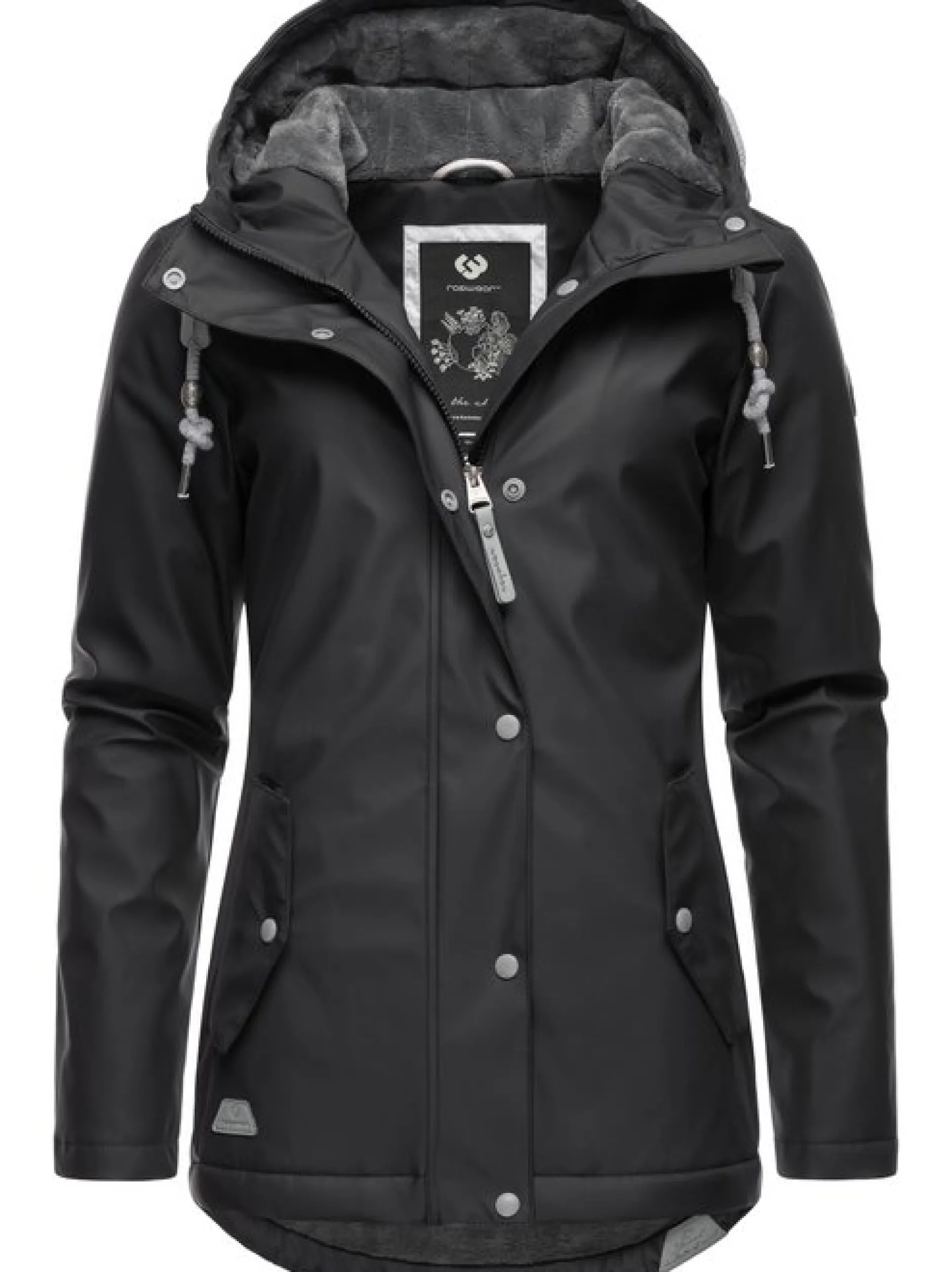Ragwear Damen Regenjacke - Marge in schwarz