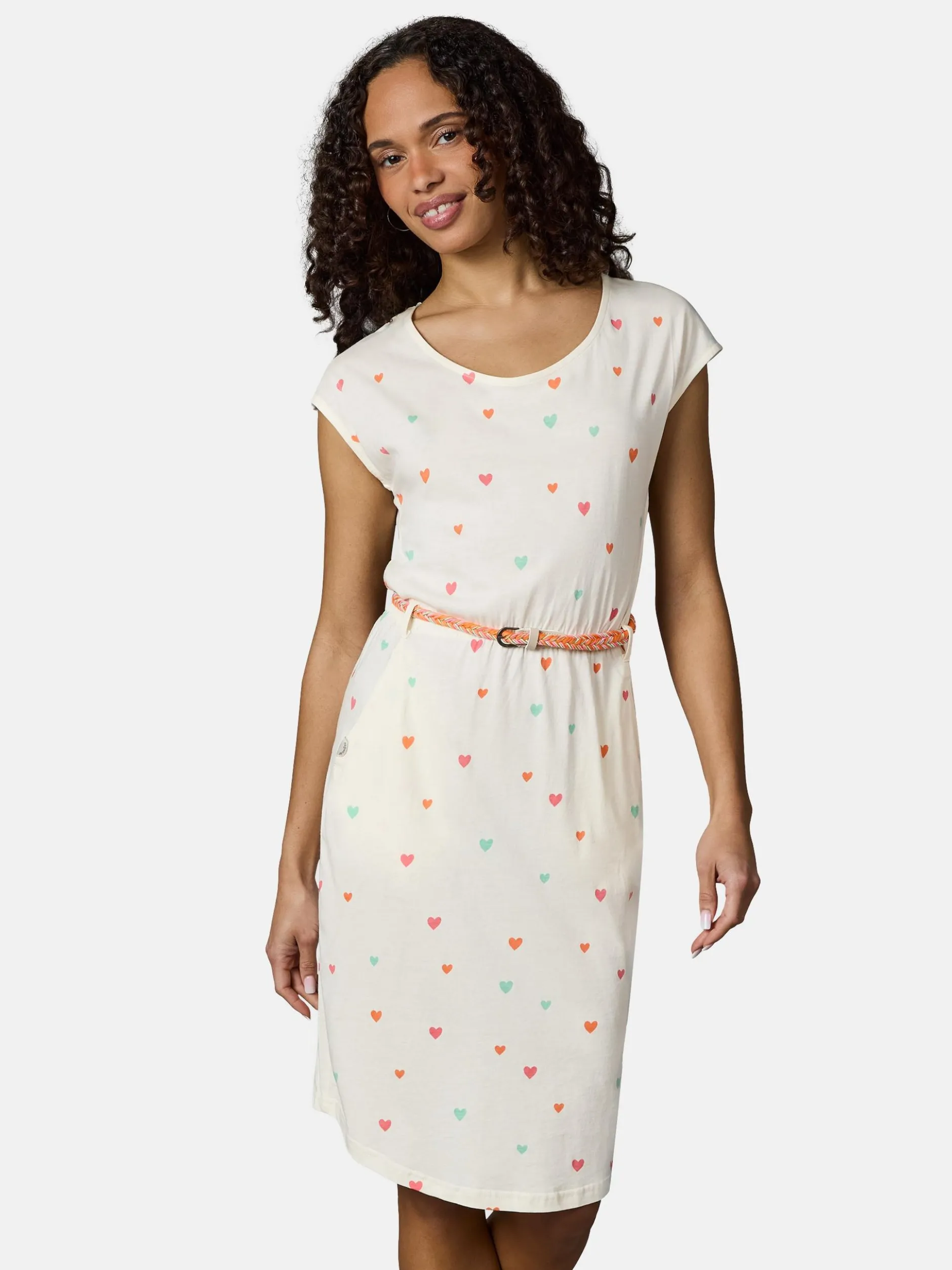 Ragwear Damen Sommerkleid - Lilithe Hearts YOUMODO in weiß