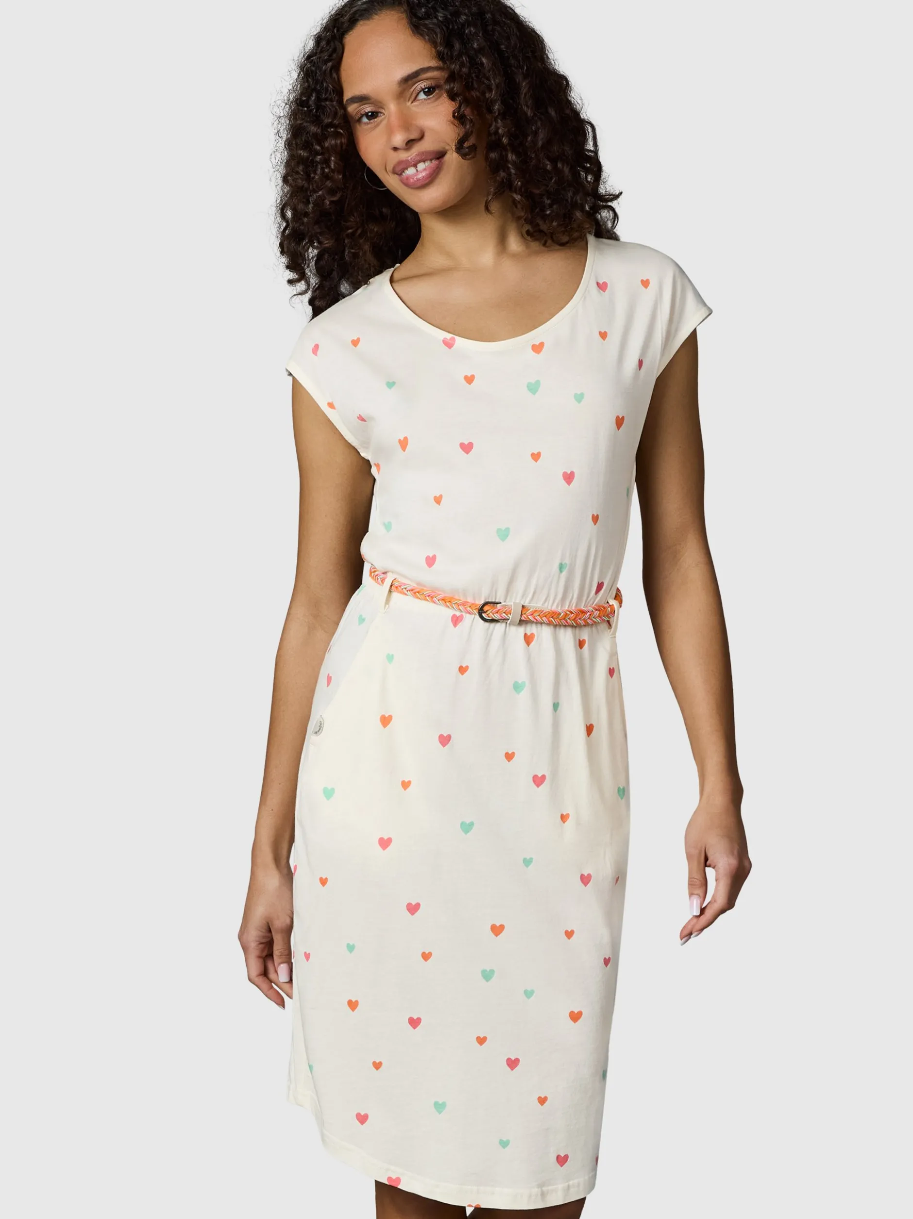 Ragwear Damen Sommerkleid - Lilithe Hearts YOUMODO in weiß
