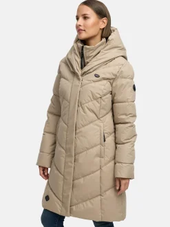 Ragwear Damen Steppmantel - Natalka in taupe