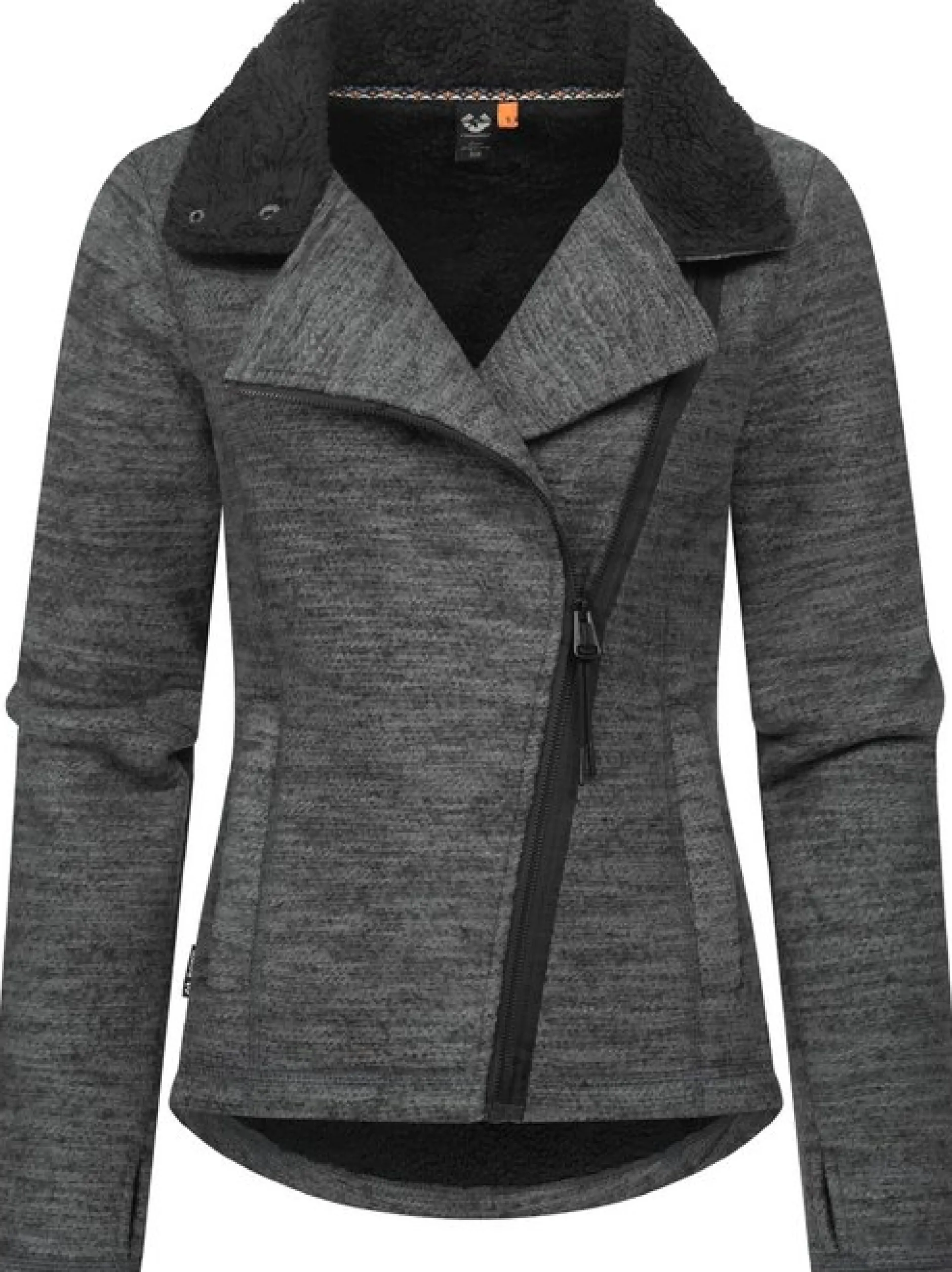 Ragwear Damen Strickfleecejacke - Saskie Melange in grau