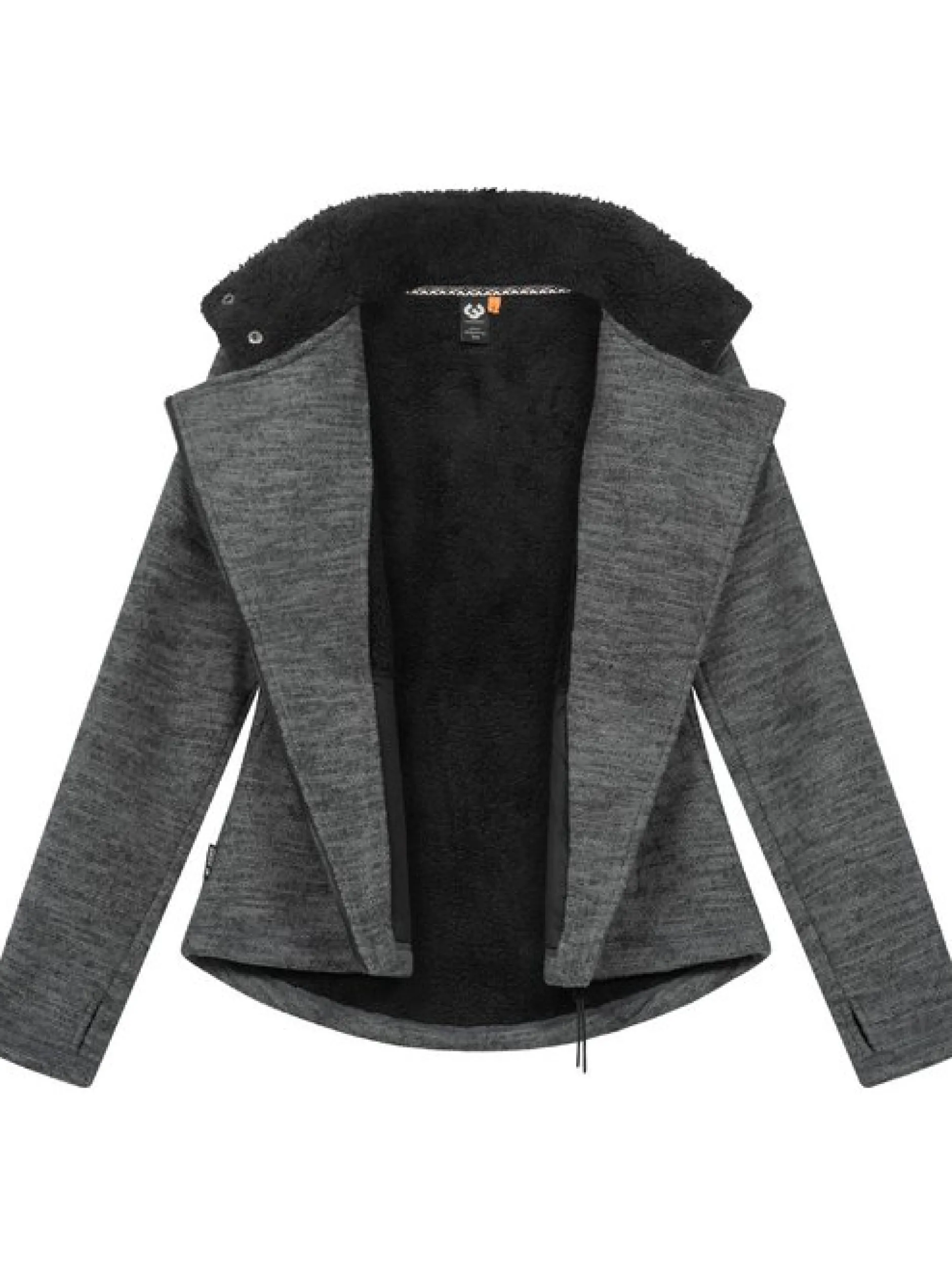 Ragwear Damen Strickfleecejacke - Saskie Melange in grau