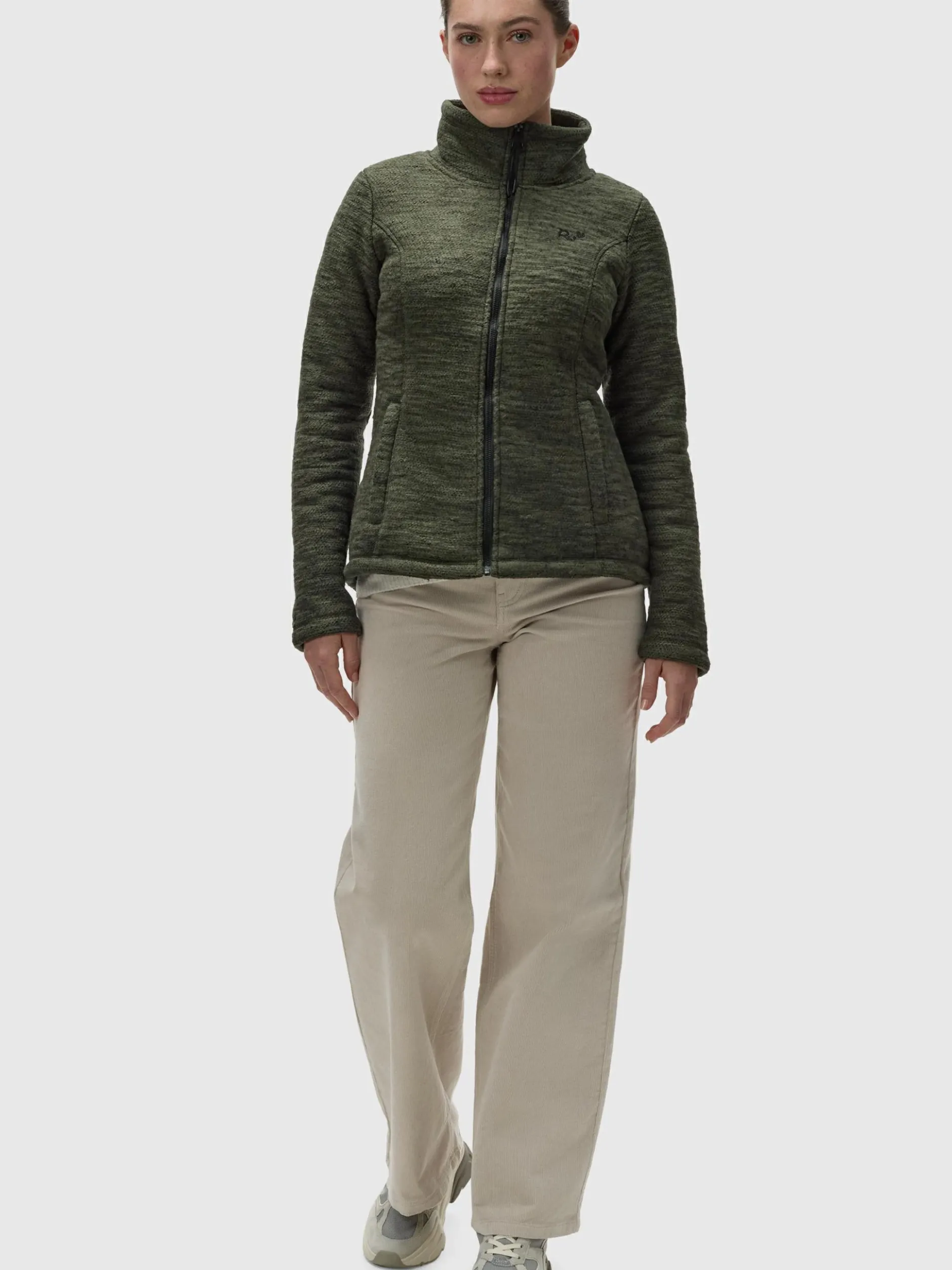 Ragwear Damen Strickjacke - Liram Melange in oliv