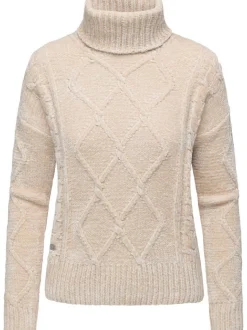 Ragwear Damen Strickpullover - Janna Short in ecru