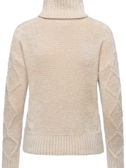 Ragwear Damen Strickpullover - Janna Short in ecru