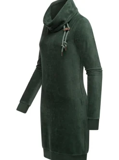 Ragwear Damen Sweatkleid - Chloe Velvet in grün