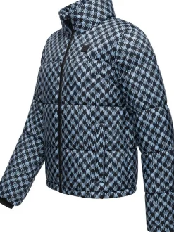 Ragwear Damen Winterjacke - Serah Print in blau