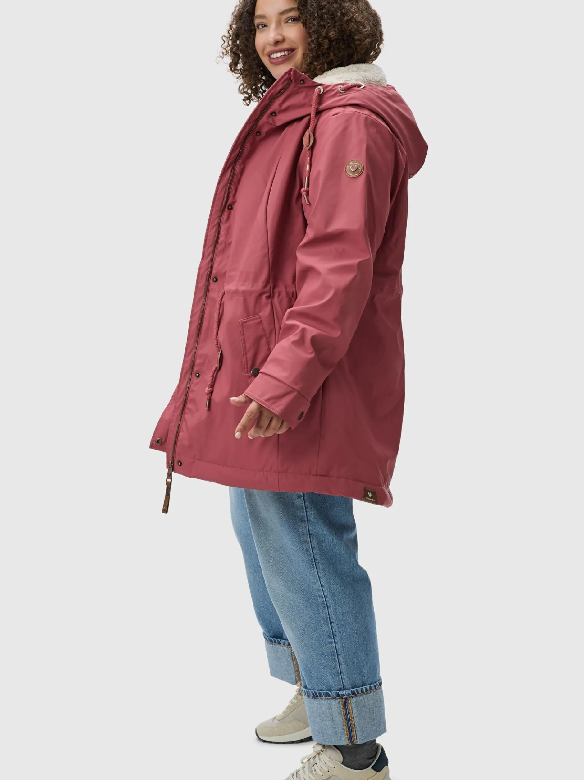Ragwear Damen Wintermantel - Monadis Rainy II Intl. in rosa