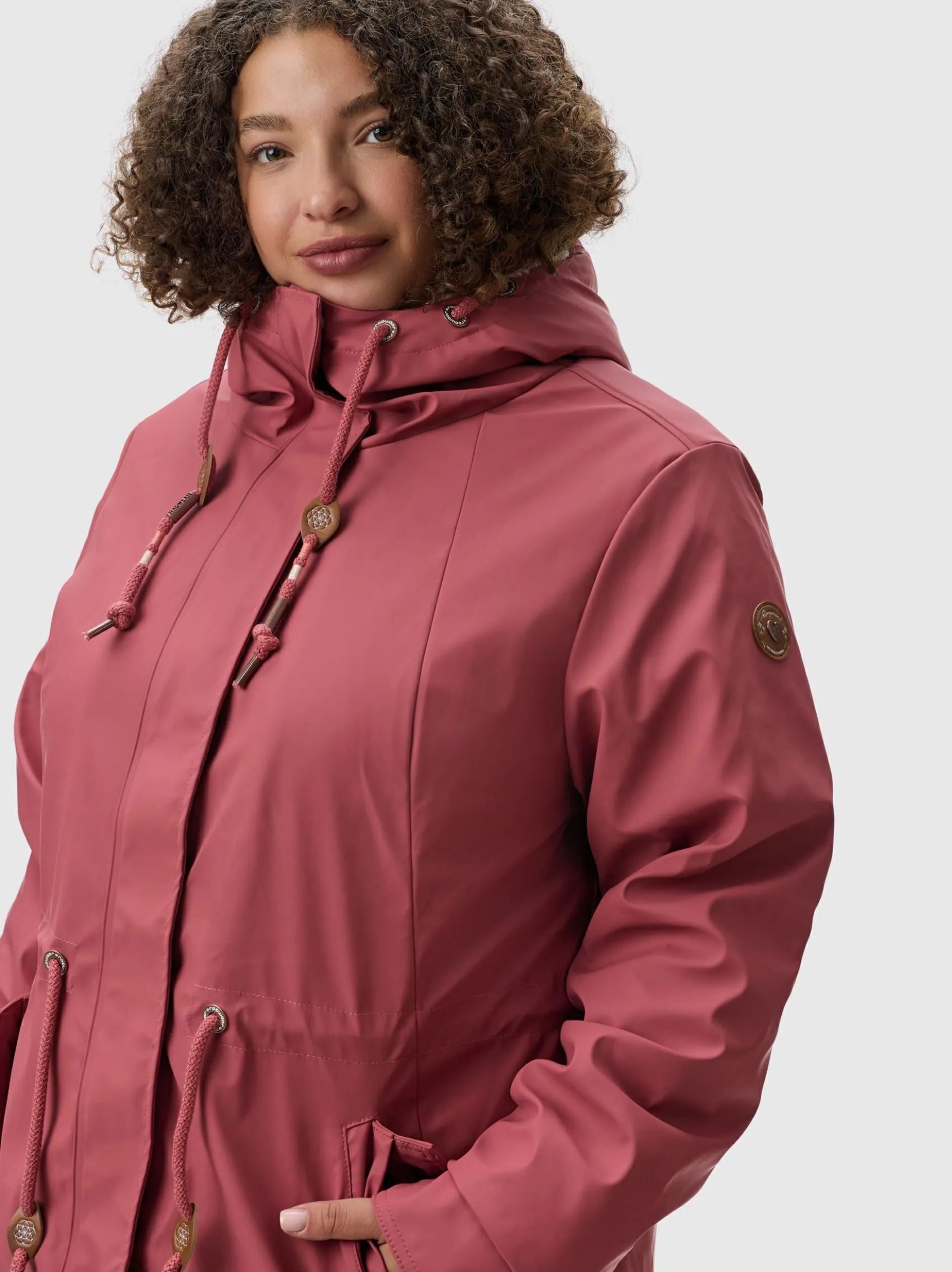 Ragwear Damen Wintermantel - Monadis Rainy II Intl. in rosa
