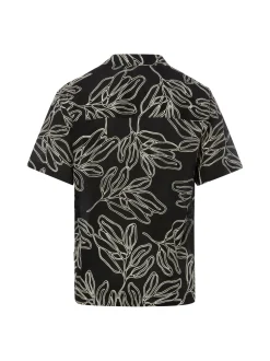 Redefined Rebel Herren Kurzarmhemd - Mauro in schwarz ecru