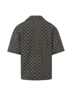 Redefined Rebel Herren Kurzarmhemd - Zander in schwarz ecru