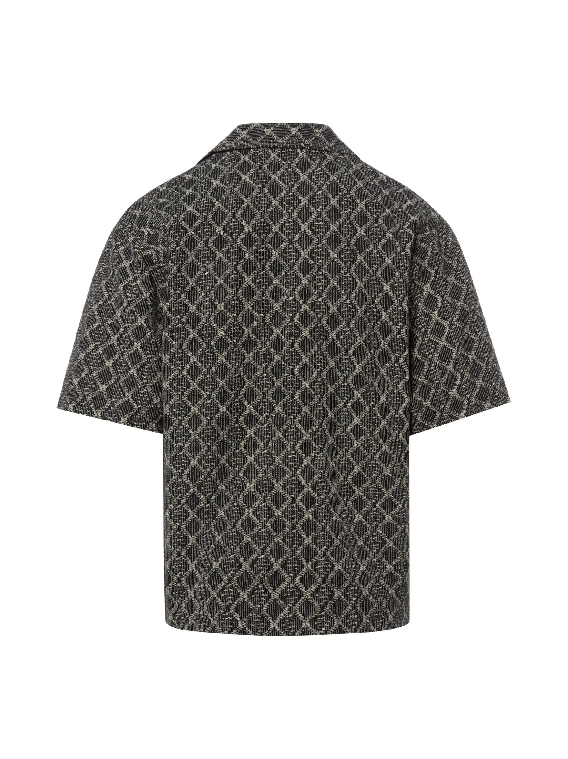 Redefined Rebel Herren Kurzarmhemd - Zander in schwarz ecru