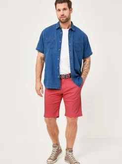 Redpoint Herren Bermuda - SURREY Slim Fit in rot