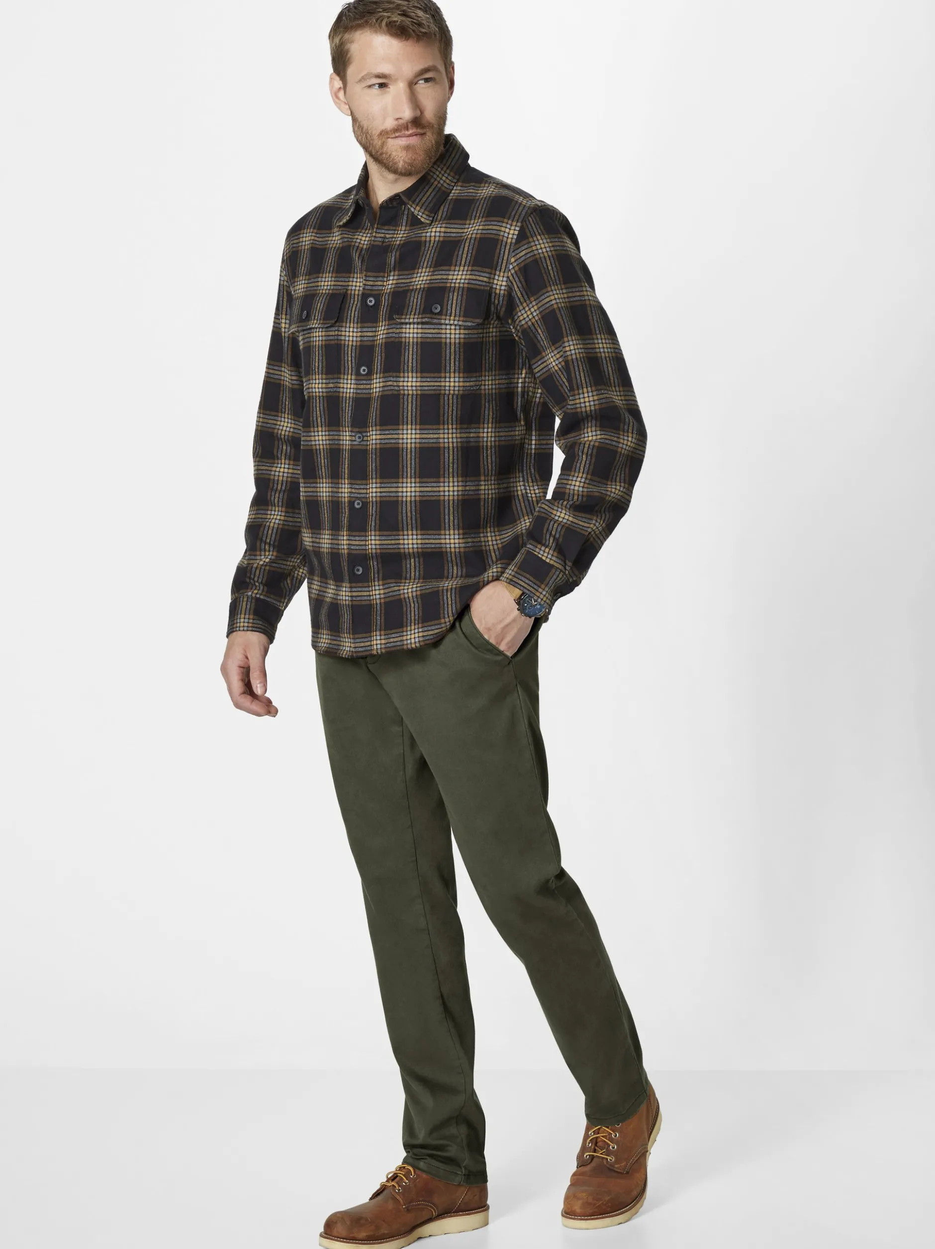 Redpoint Herren Chino - Jasper Slim Fit in oliv