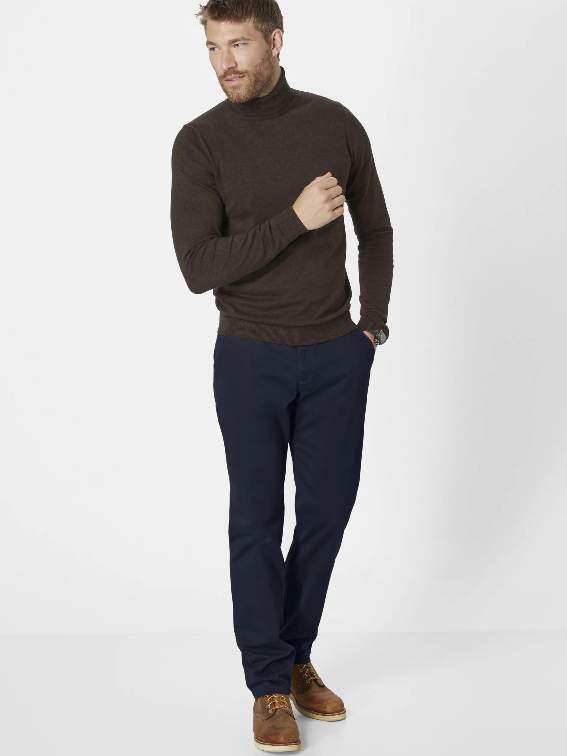 Redpoint Herren Chino - ODESSA Straight Fit in marine