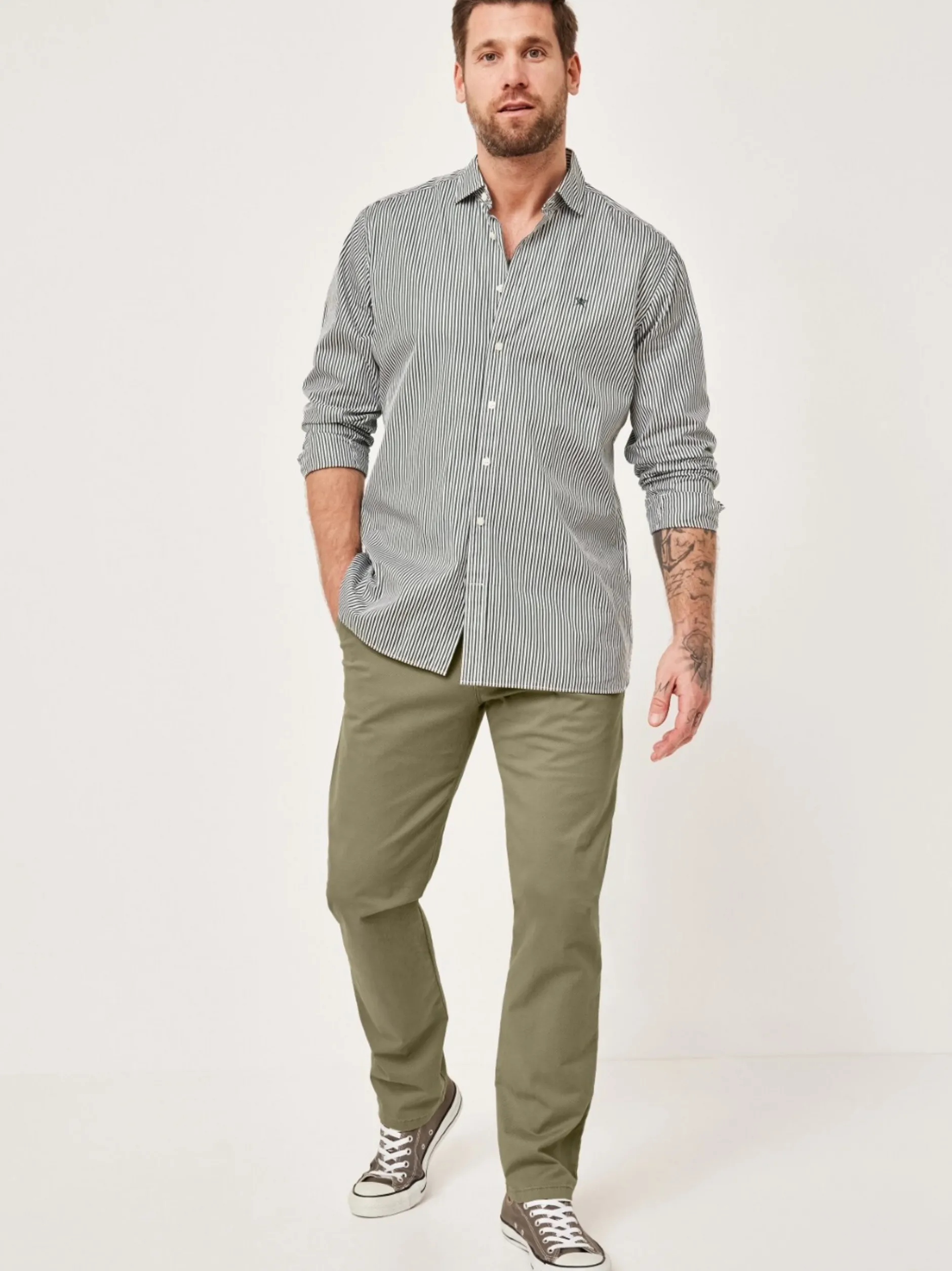 Redpoint Herren Chino - ODESSA Straight Fit in oliv