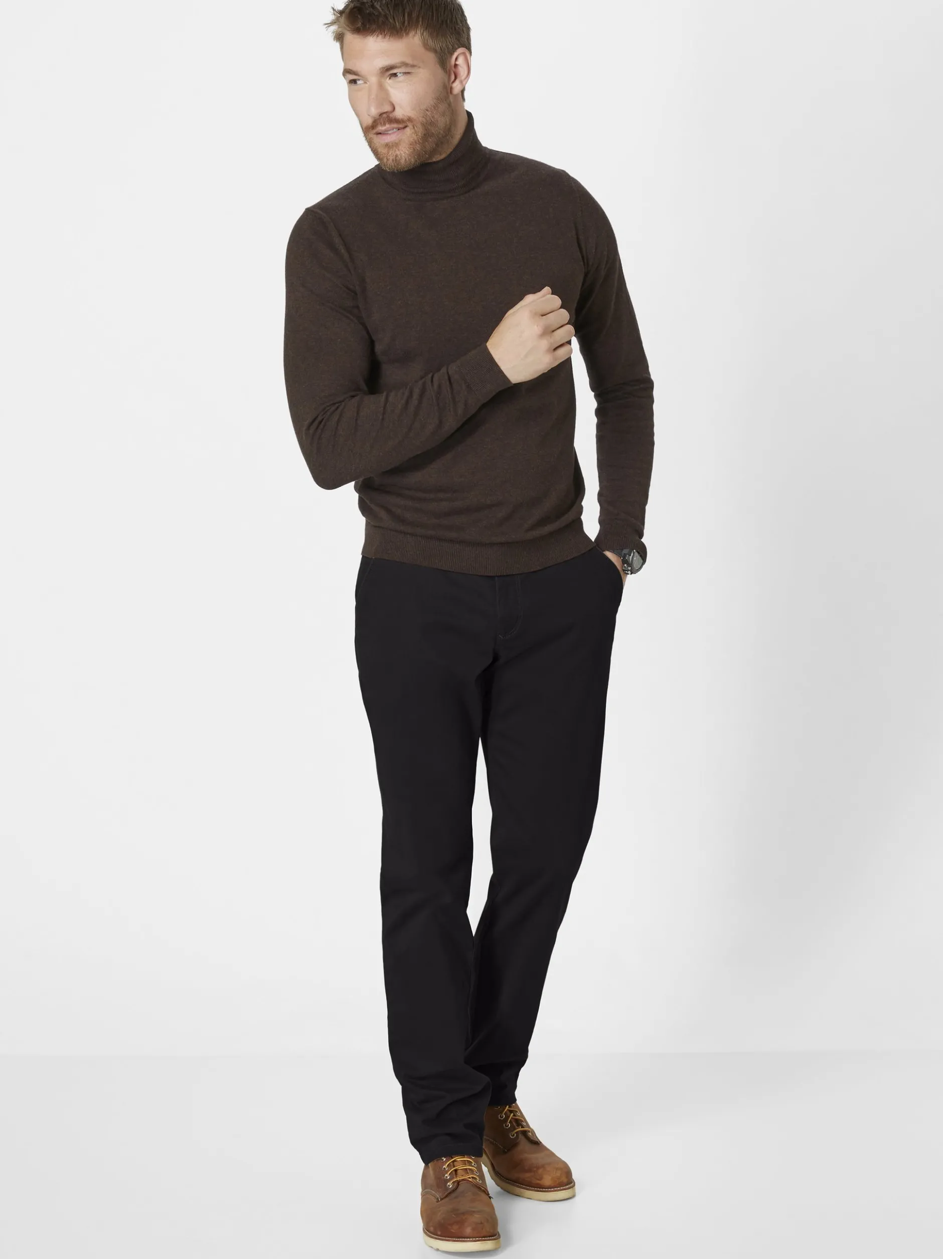 Redpoint Herren Chino - ODESSA Straight Fit in schwarz