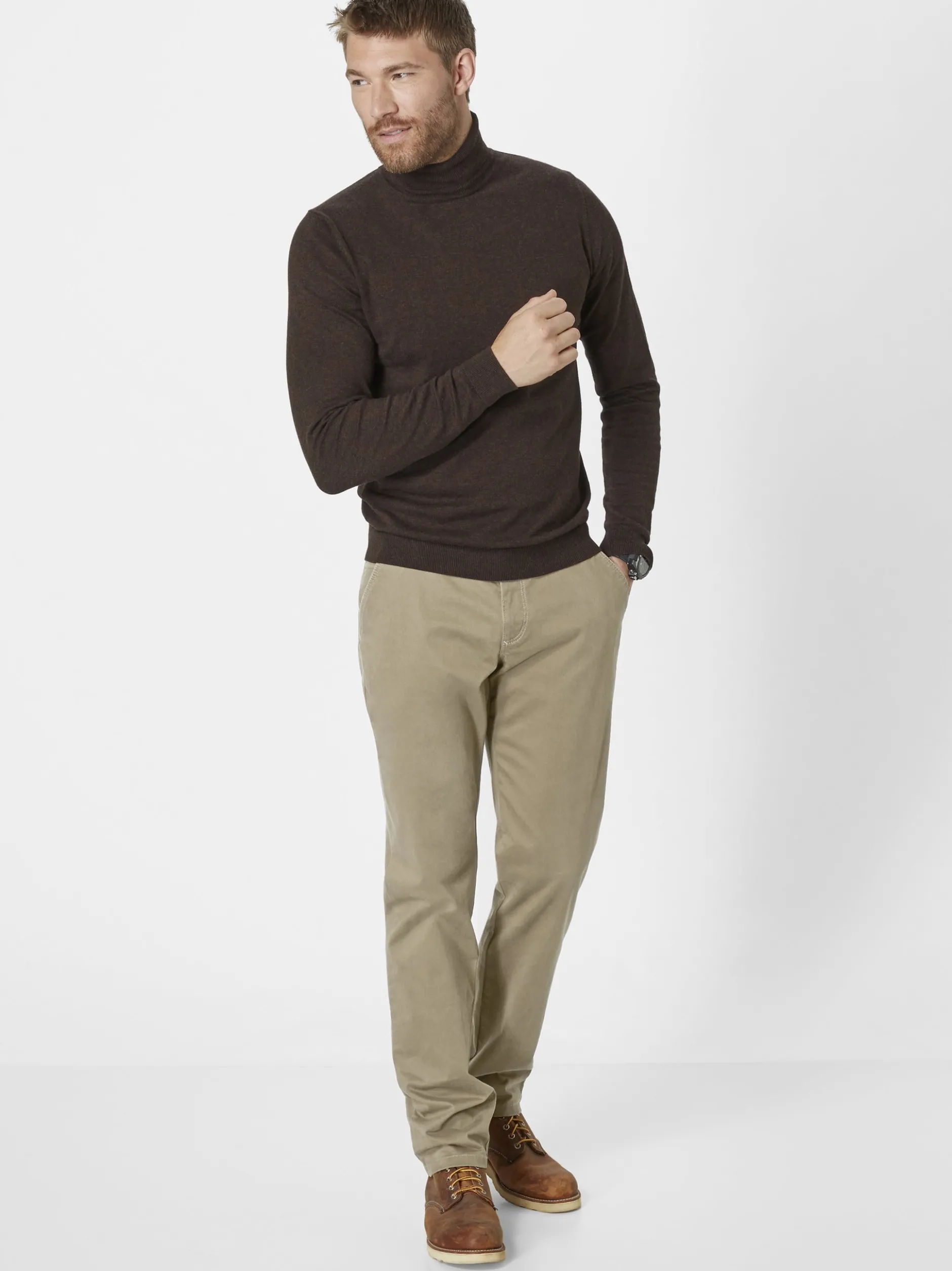 Redpoint Herren Chino - ODESSA Straight Fit in beige