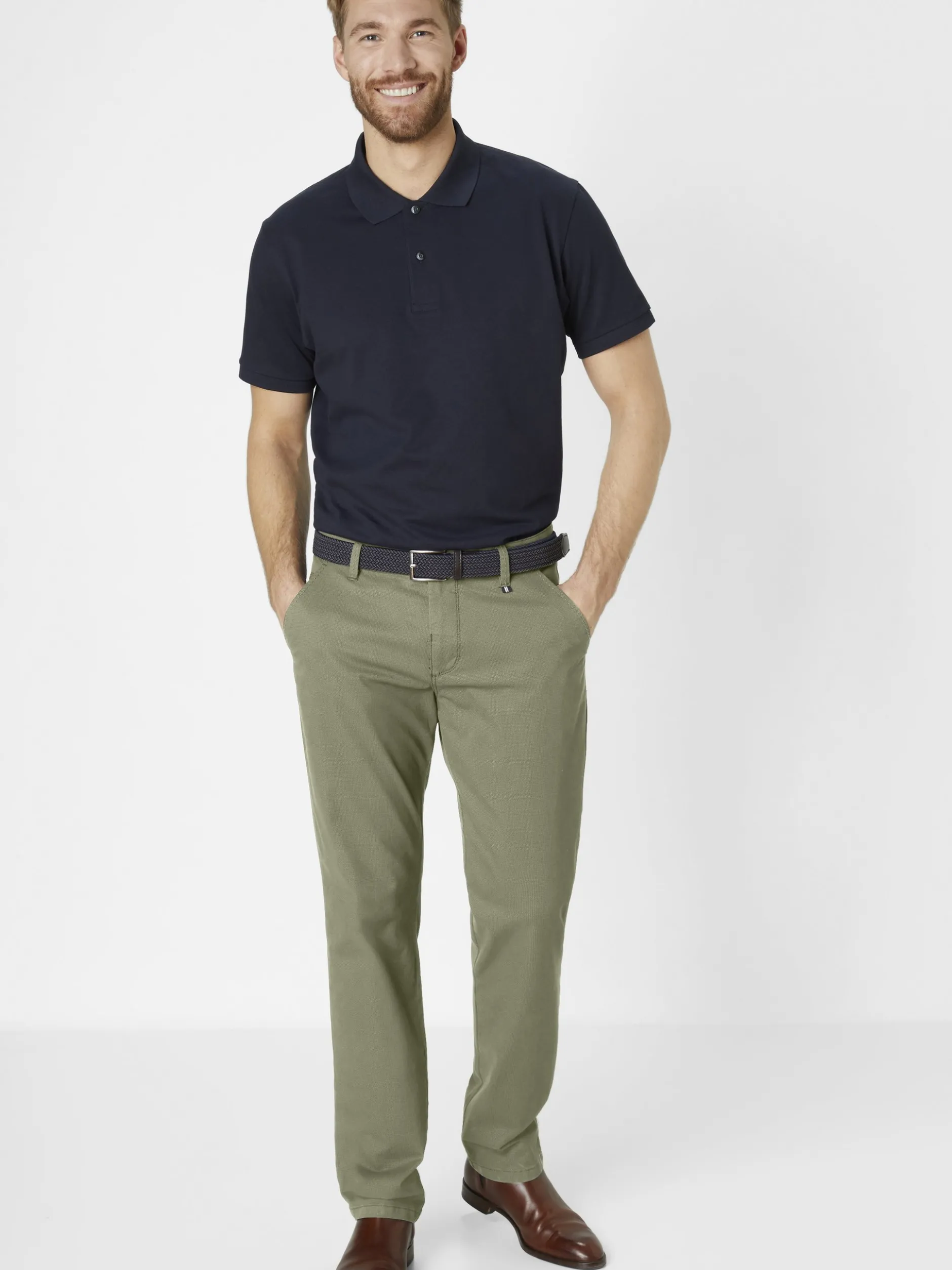 Redpoint Herren Chino - ODESSA Straight Fit in oliv