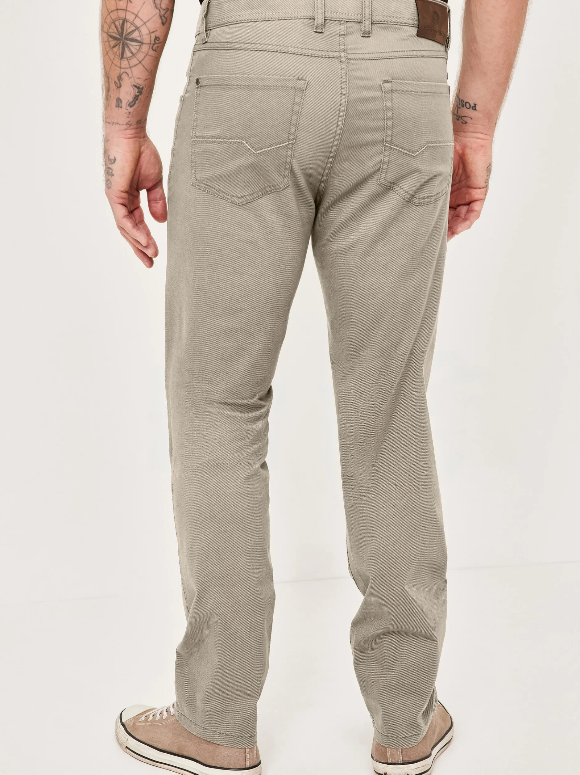 Redpoint Herren 5-Pocket Hose - MONTREAL Straight Fit in kitt