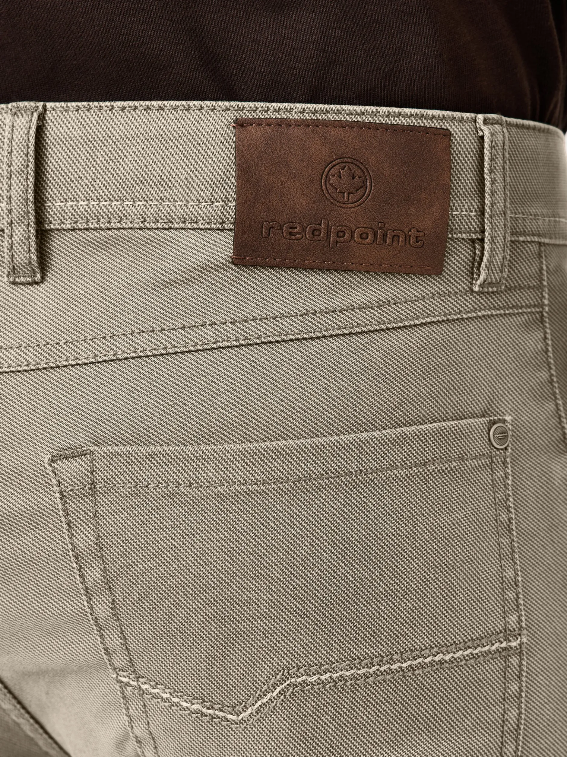 Redpoint Herren 5-Pocket Hose - MONTREAL Straight Fit in kitt