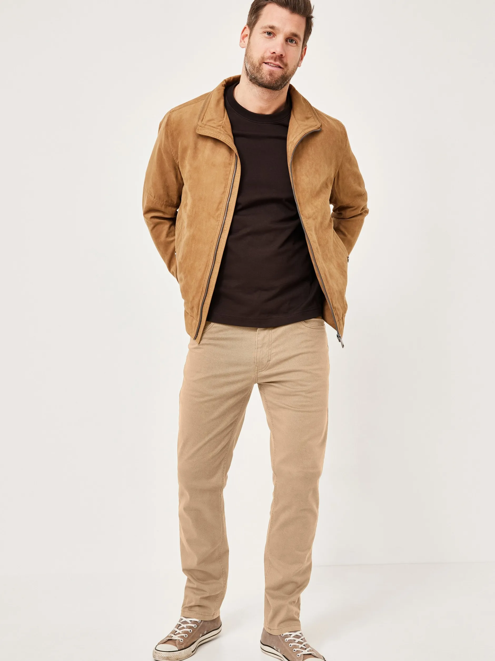 Redpoint Herren 5-Pocket Hose - MONTREAL Straight Fit in beige