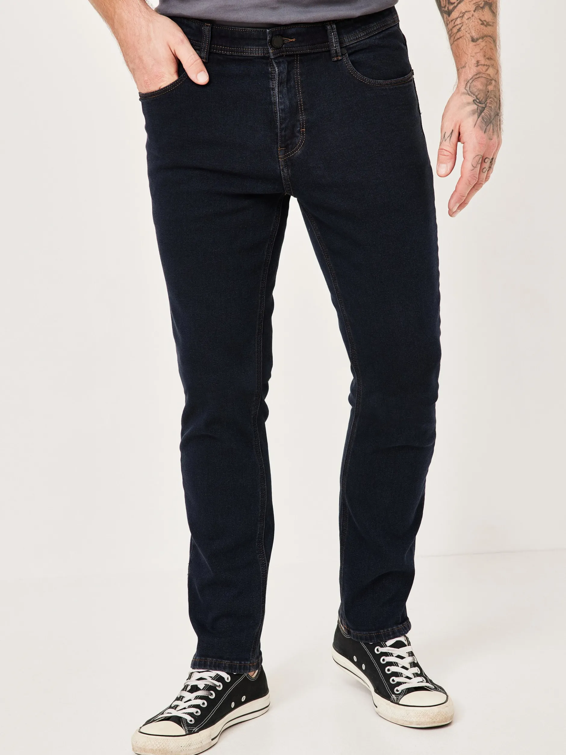 Redpoint Herren 5-Pocket Jeans - TORONTO Straight Fit in dark stone