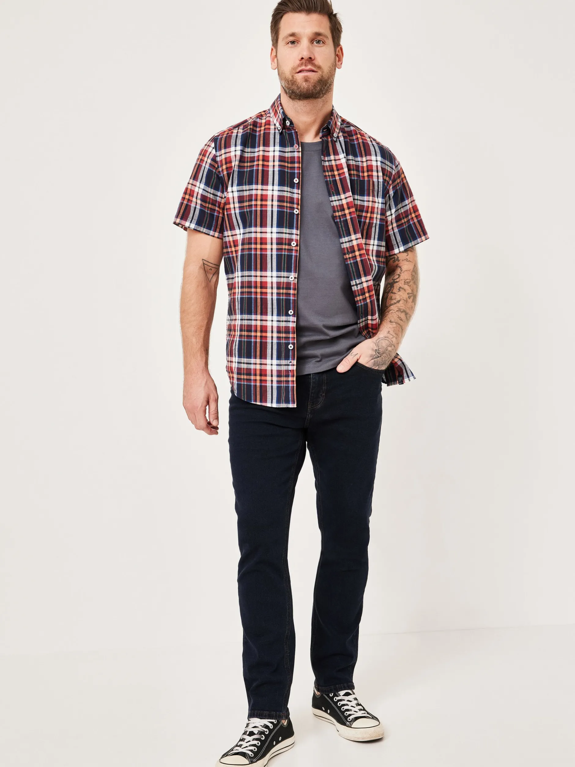 Redpoint Herren 5-Pocket Jeans - TORONTO Straight Fit in dark stone