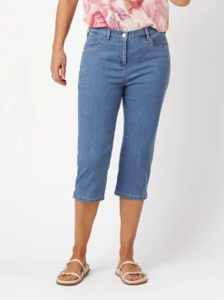 Relaxed Damen Capri in blau - Länge: knielang