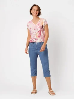 Relaxed Damen Capri in blau - Länge: knielang