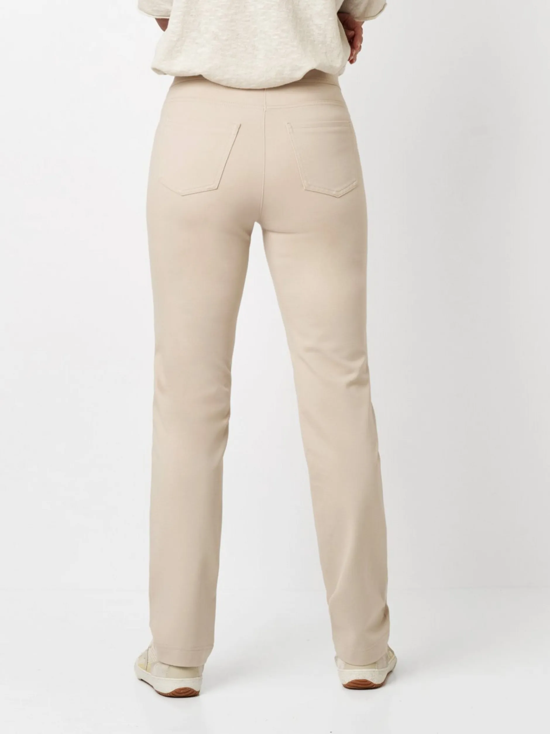 Relaxed Damen Hose - Alice Slim in beige - Länge: lang