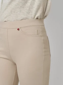 Relaxed Damen Hose - Alice Slim in beige - Länge: lang