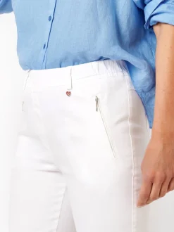 Relaxed Damen Hose - Alice Slim 7/8 in weiß