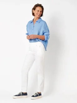 Relaxed Damen Hose - Alice Slim 7/8 in weiß