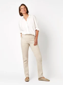 Relaxed Damen Hose - Alice Slim in beige - Länge: lang