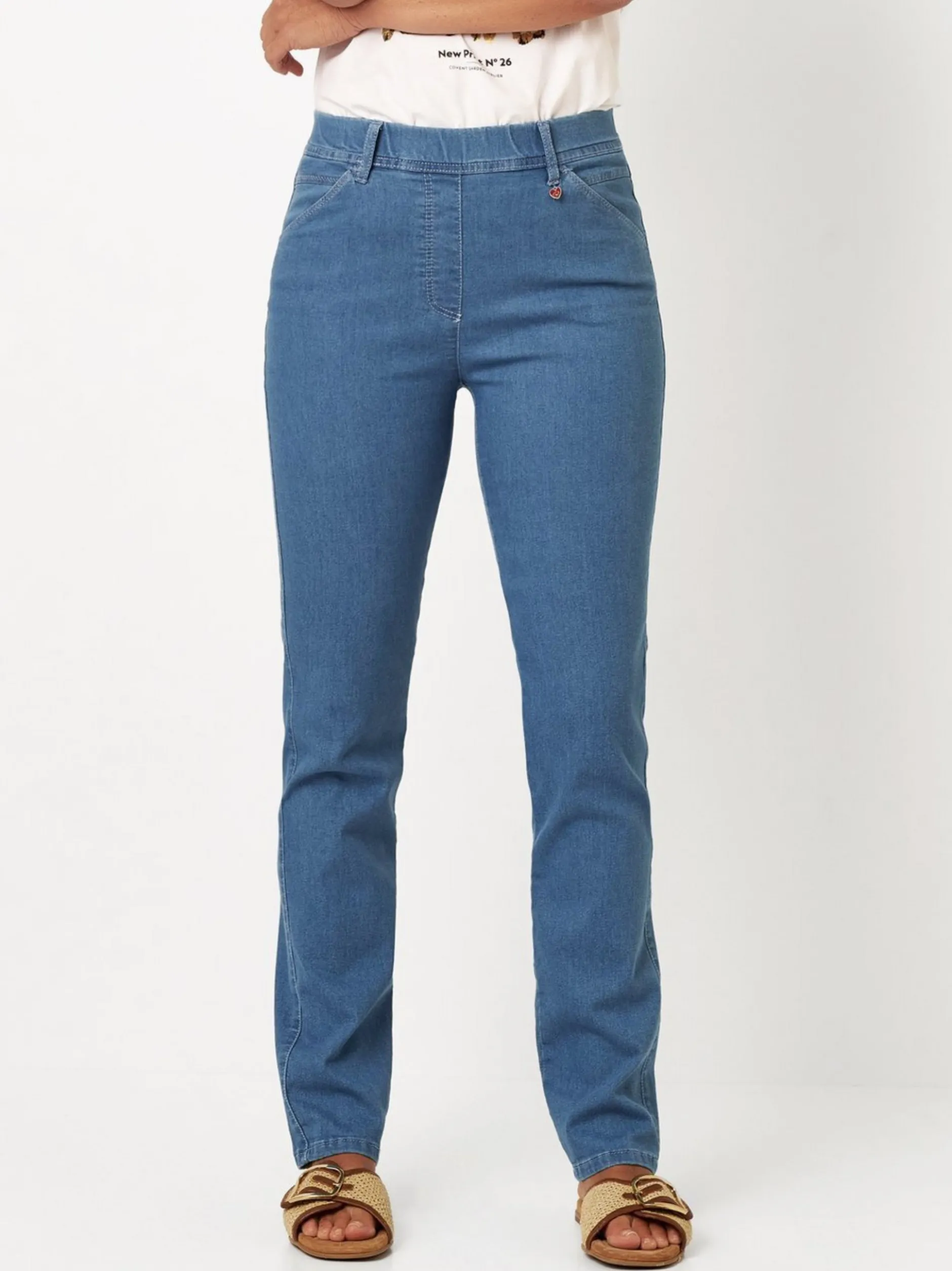 Relaxed Damen Hose - Alice Slim in blau - Länge: lang