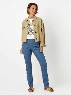 Relaxed Damen Hose - Alice Slim in blau - Länge: lang