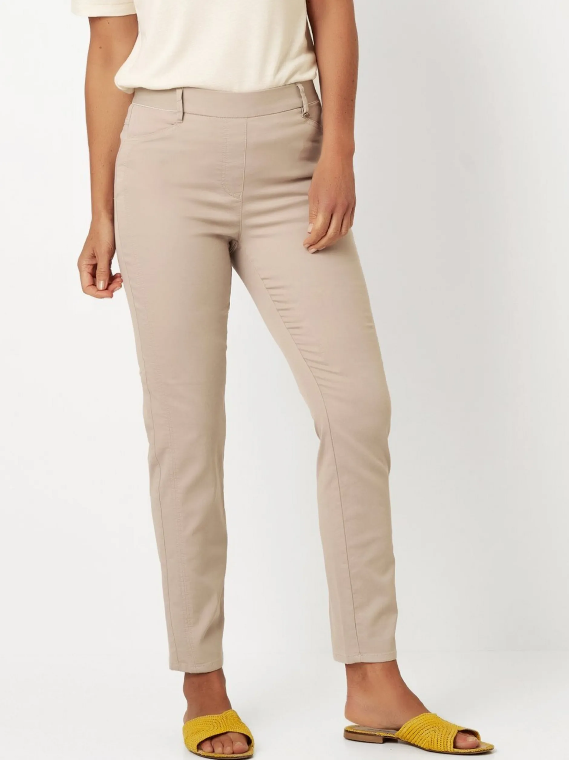 Relaxed Damen Hose - Alice Slim 7/8 in beige
