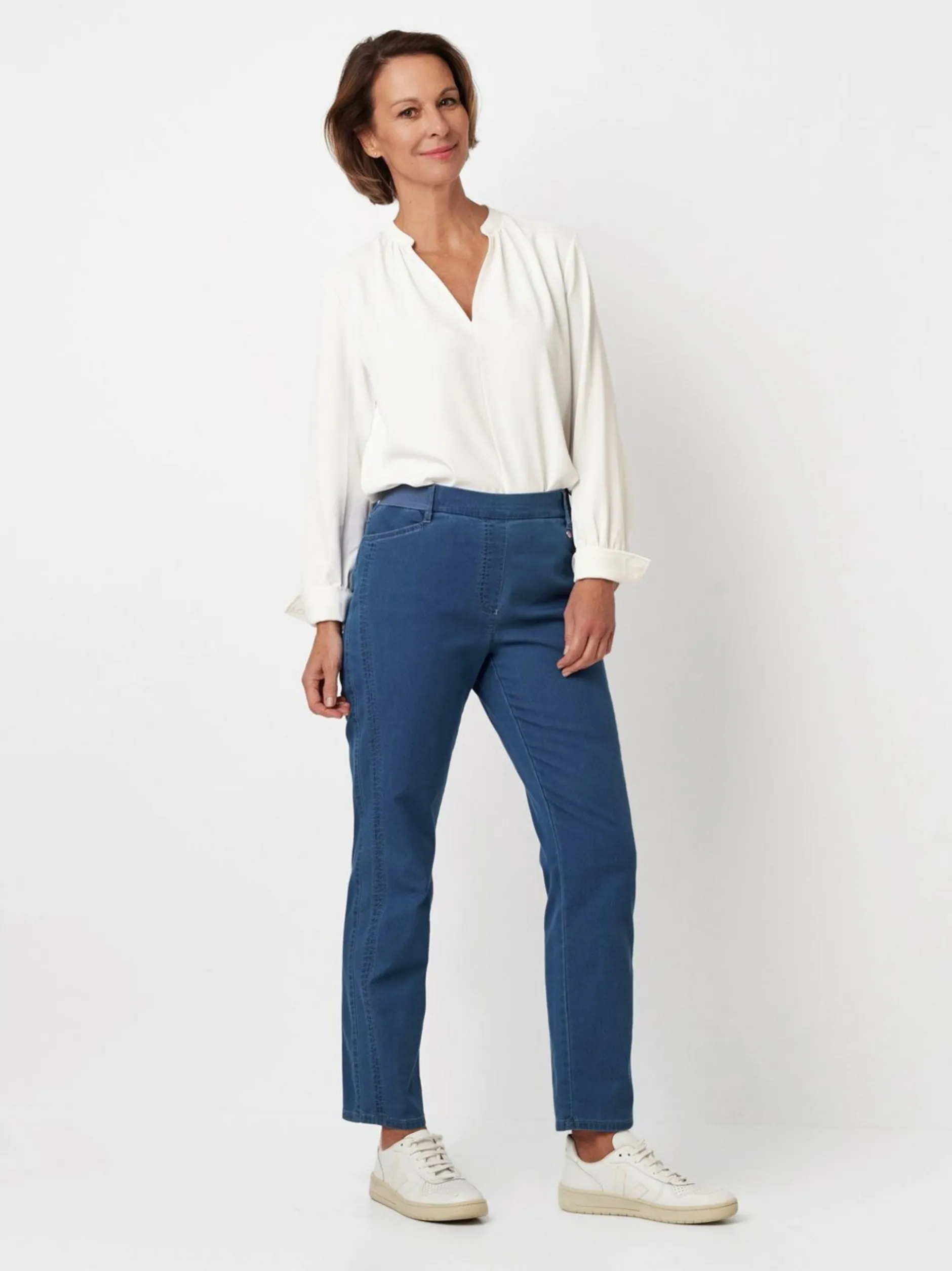 Relaxed Damen Hose - Alice Slim 7/8 in blau