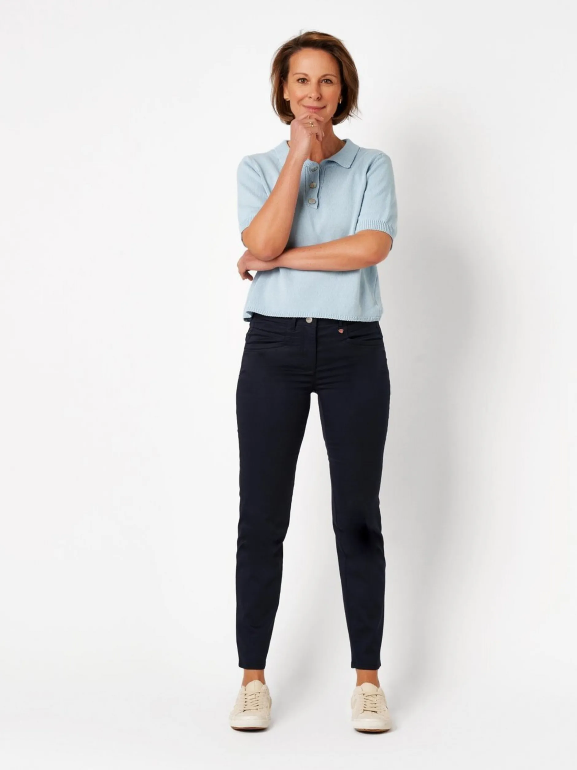 Relaxed Damen Hose in blau - Länge: mittel