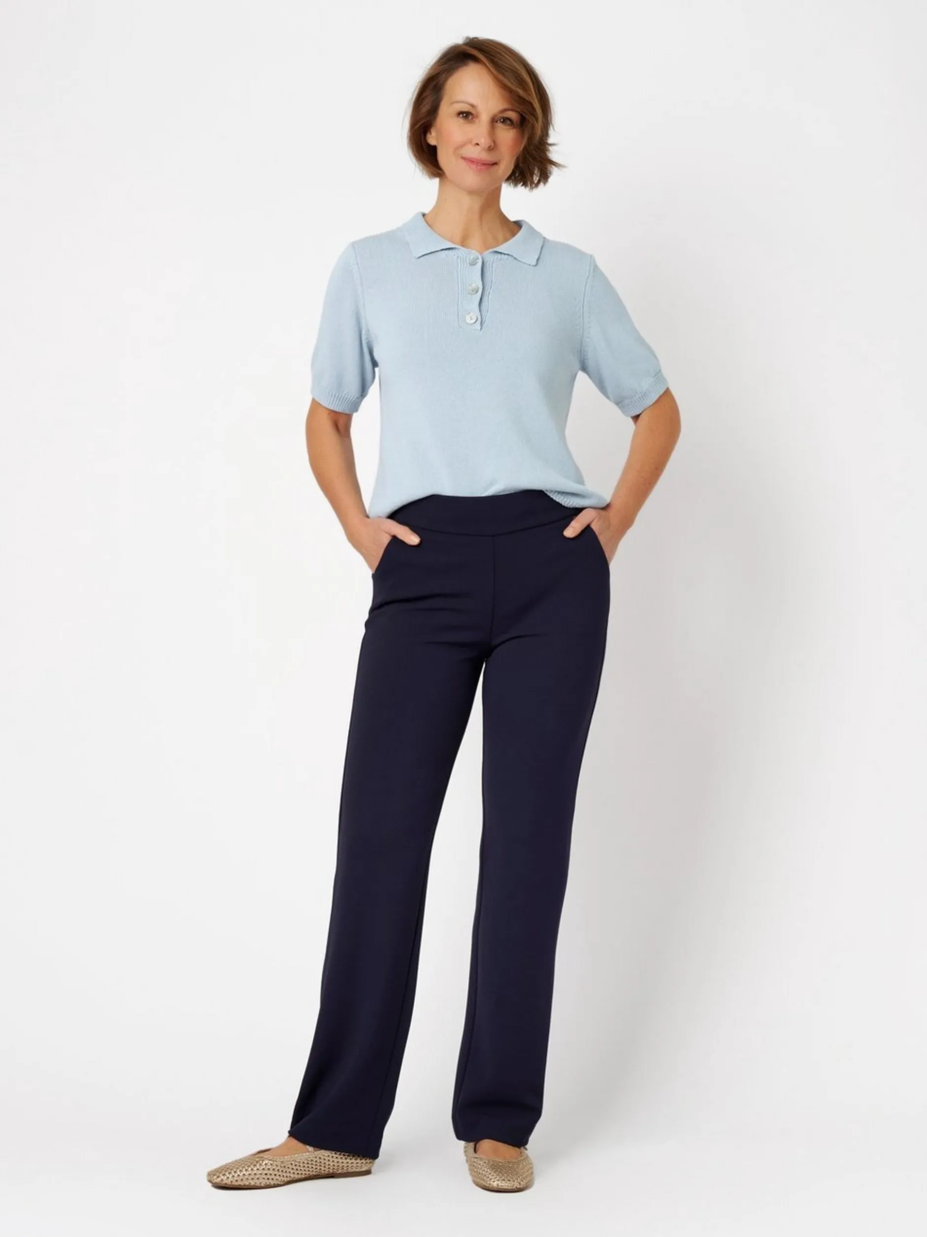 Relaxed Damen Hose - Scarlet Wide in blau - Länge: lang