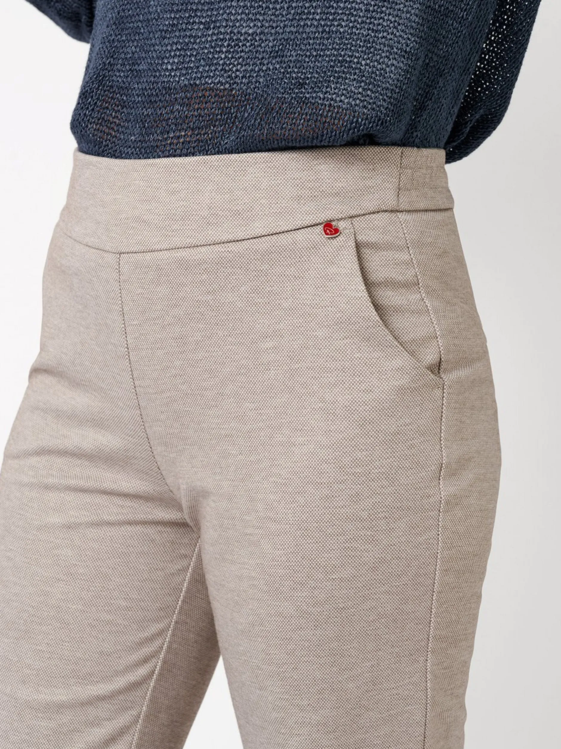 Relaxed Damen Hose - Scarlet Wide in beige - Länge: lang