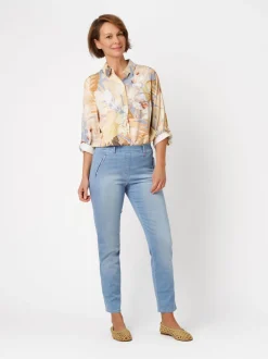 Relaxed Damen Jeans - Alice Slim 7/8 in blau