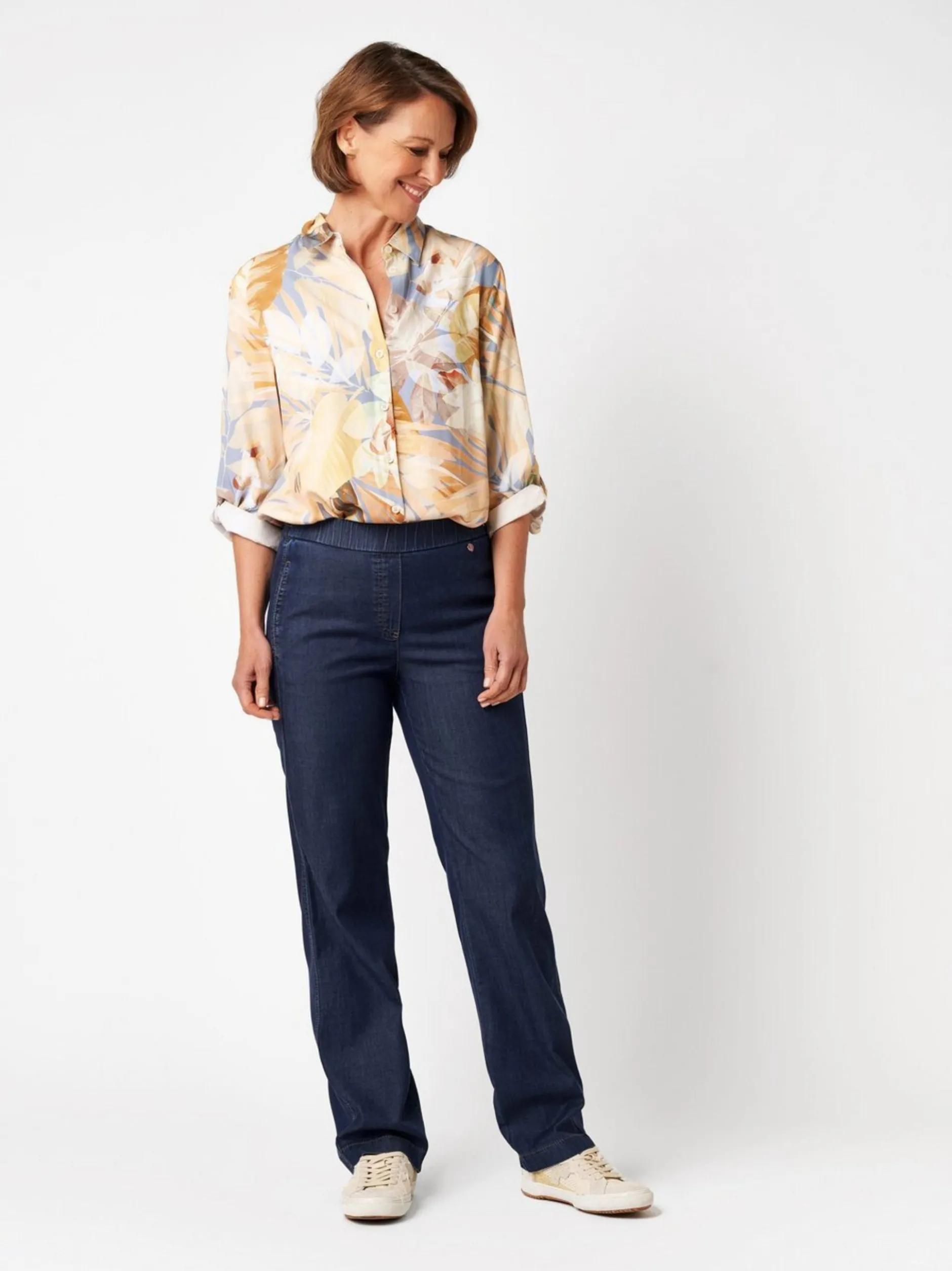 Relaxed Damen Jeans - Scarlet Wide in blau - Länge: lang