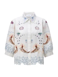 Rich & Royal Damen Bluse in ecru mehrfarbig