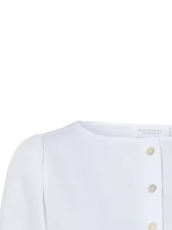 Rich & Royal Damen Bluse in weiß - Ausschnitt: Rundhals