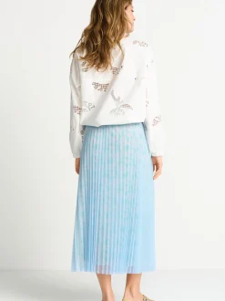 Rich & Royal Damen Chiffon-Maxirock in hellblau mehrfarbig