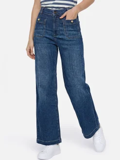Rich & Royal Damen Jeans-Culotte in light stone