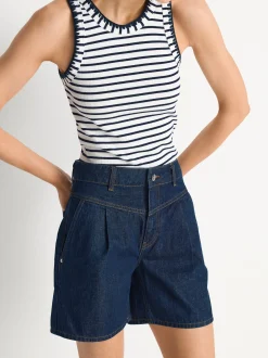 Rich & Royal Damen Jeans-Shorts in marine - Länge: kurz