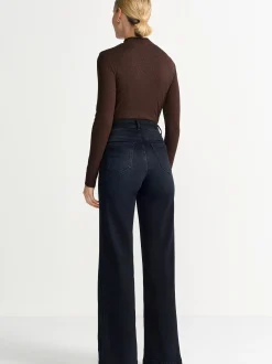 Rich & Royal Damen Langarmshirt - Glam Rib in mocca roségold